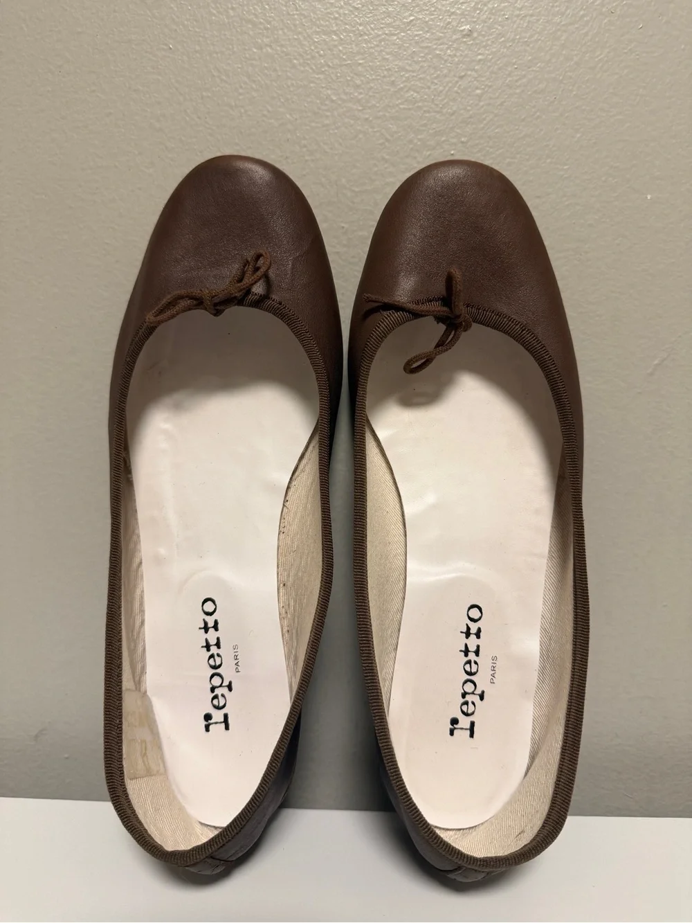 Repetto Cendrillon Ballet Flats Ristretto Brown Leather Women’s EU 41 US 10
